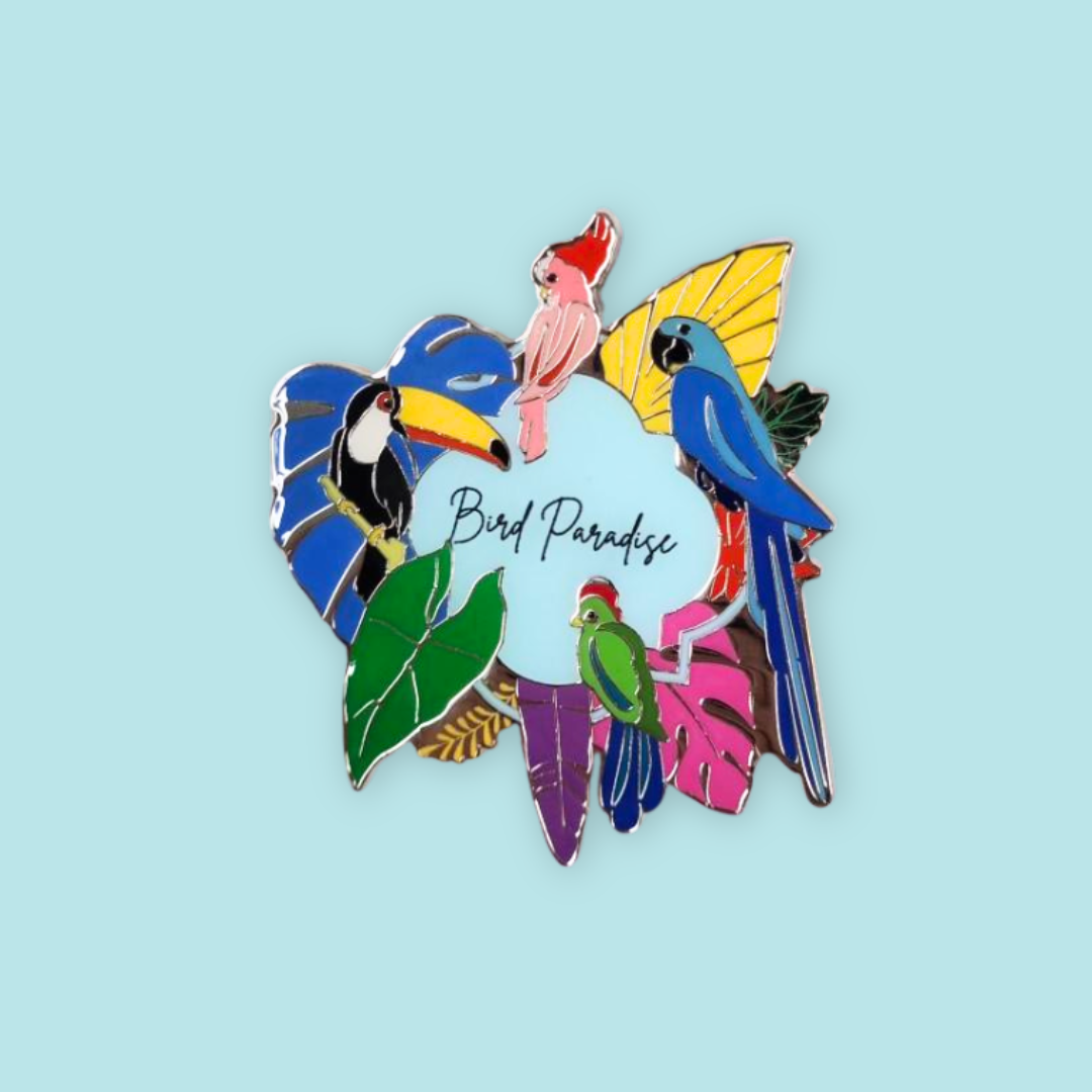 4 Birds Wreath Enamel Pin