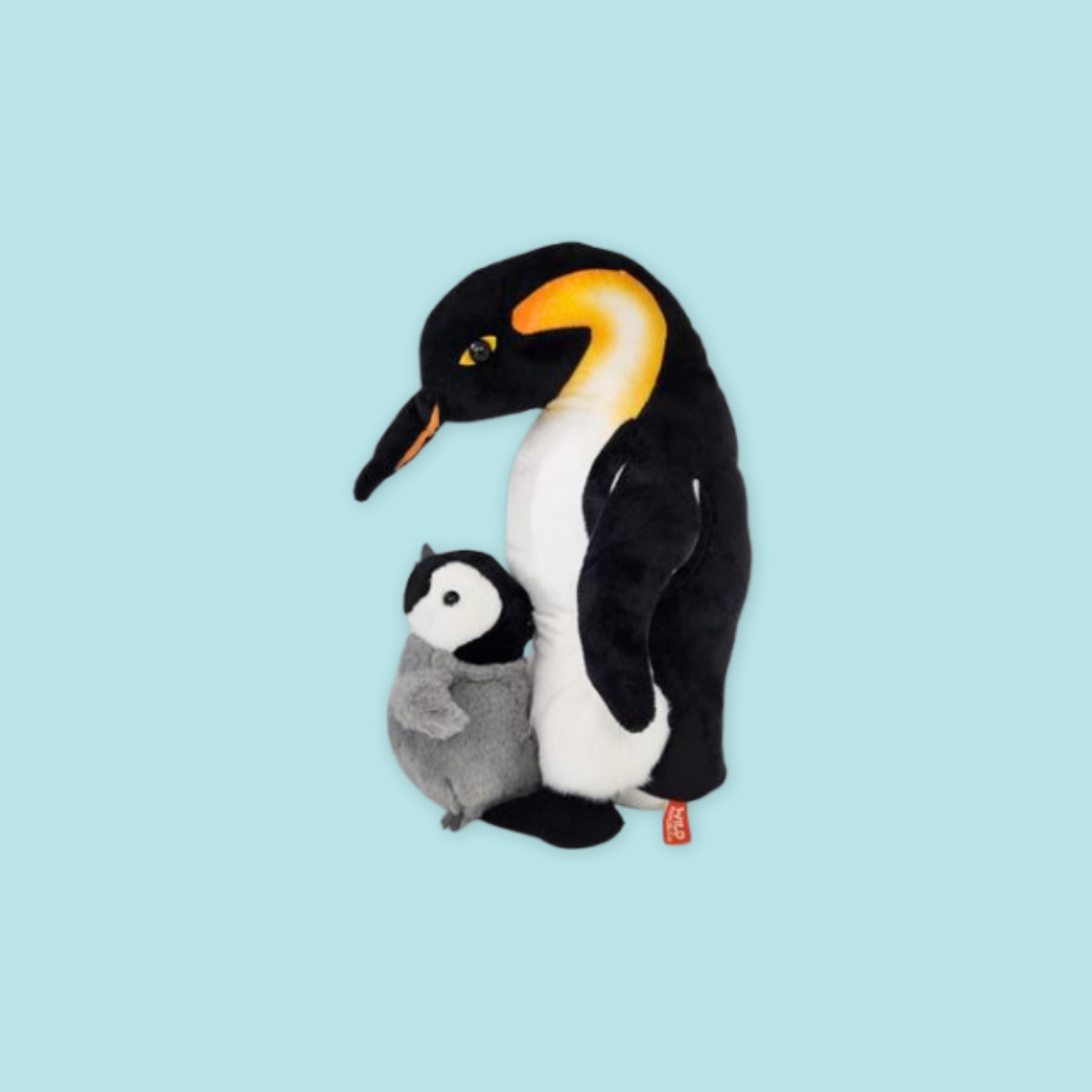 Emperor Penguin Mom and Baby Plush 12"