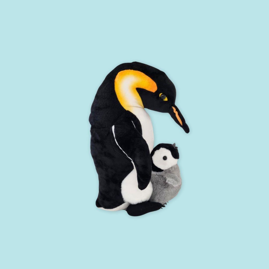 Emperor Penguin Mom and Baby Plush 12"