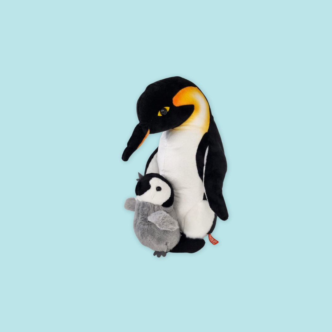 Emperor Penguin Mom and Baby Plush 12"