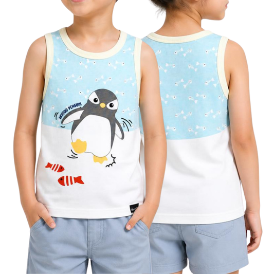 Gentoo Penguin Run Kids Tank Top