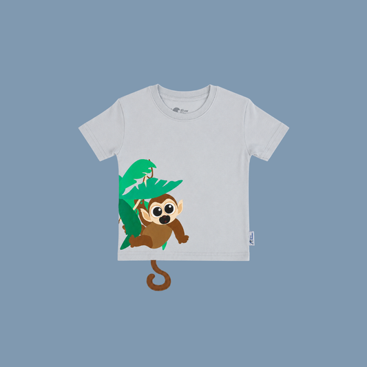 Panda And Friends 2  Hangging Monkey Kids T-Shirt