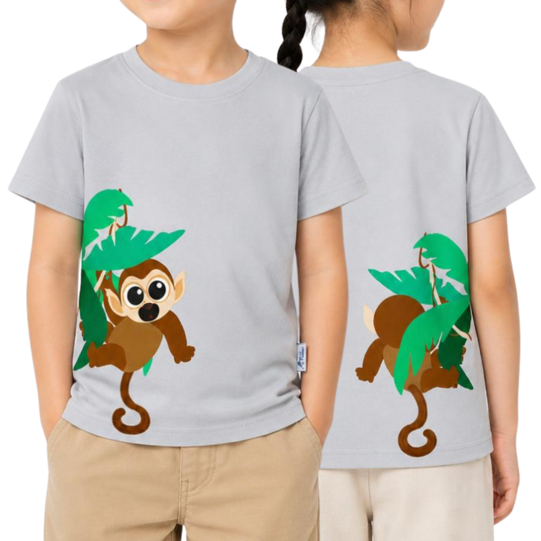 Panda And Friends 2  Hangging Monkey Kids T-Shirt