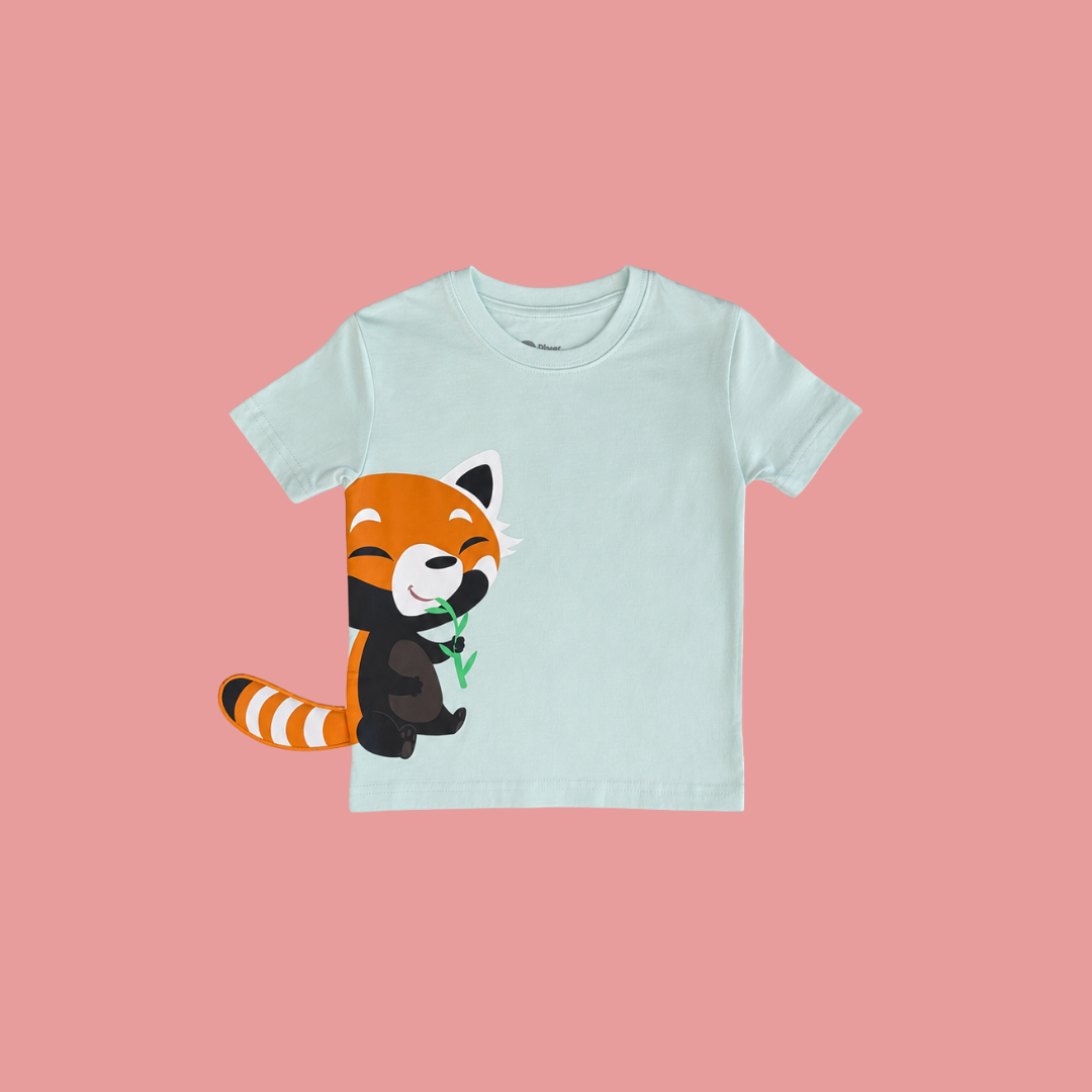 Panda And Friends 2 Red Panda Eating Kids T-Shirt