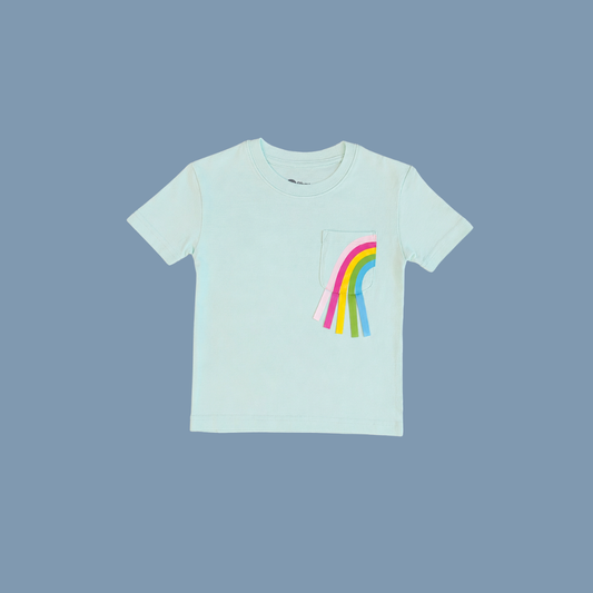 Panda And Friends 2 Panda Rainbow Pocket Kids T-Shirt