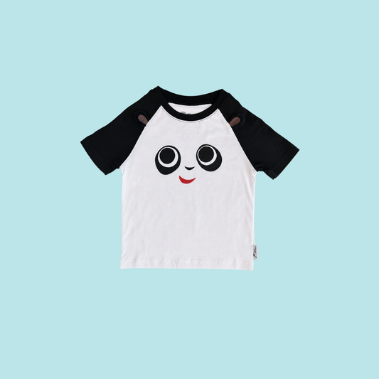 Panda And Friends 2 Panda Face Raglan Kids T-Shirt