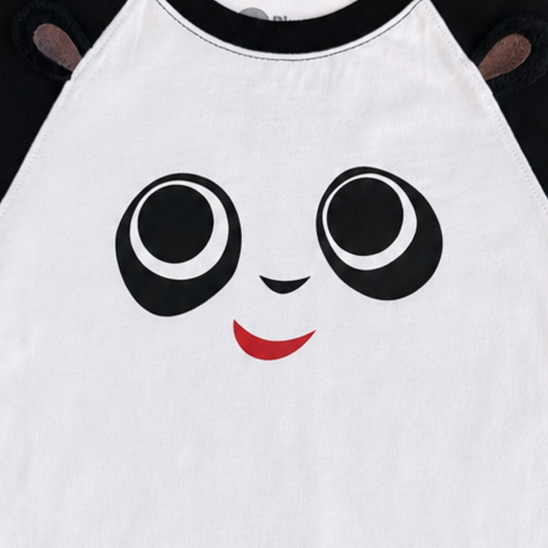 Panda And Friends 2 Panda Face Raglan Kids T-Shirt