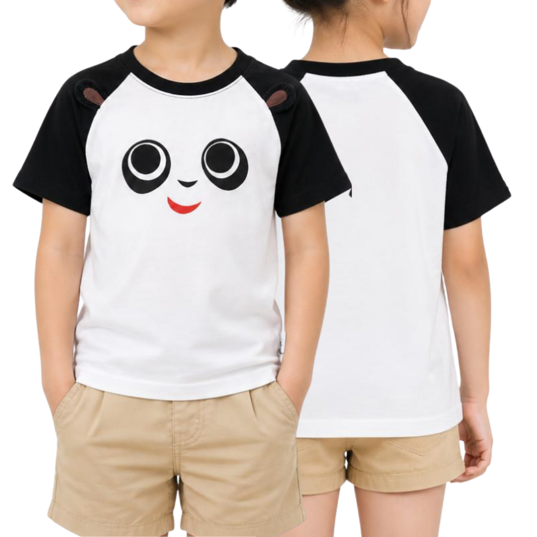 Panda And Friends 2 Panda Face Raglan Kids T-Shirt