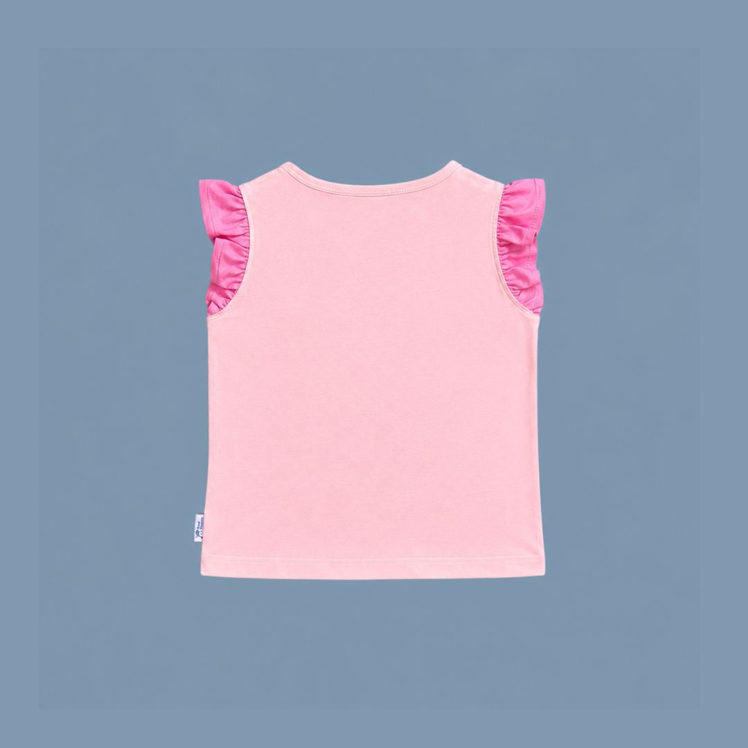 Panda And Friends 2 Girl Ruffle Kids T-Shirt