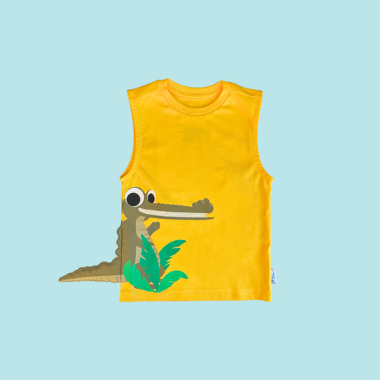 Panda And Friends 2 Alligator Slouch Kids Tank Top
