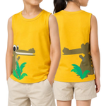 Panda And Friends 2 Alligator Slouch Kids Tank Top