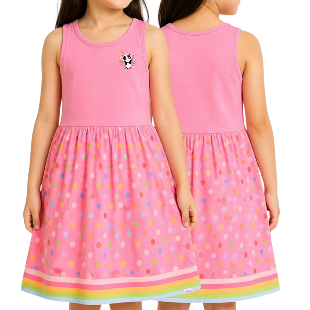 Panda And Friends 2 Polkadots Girls Dress