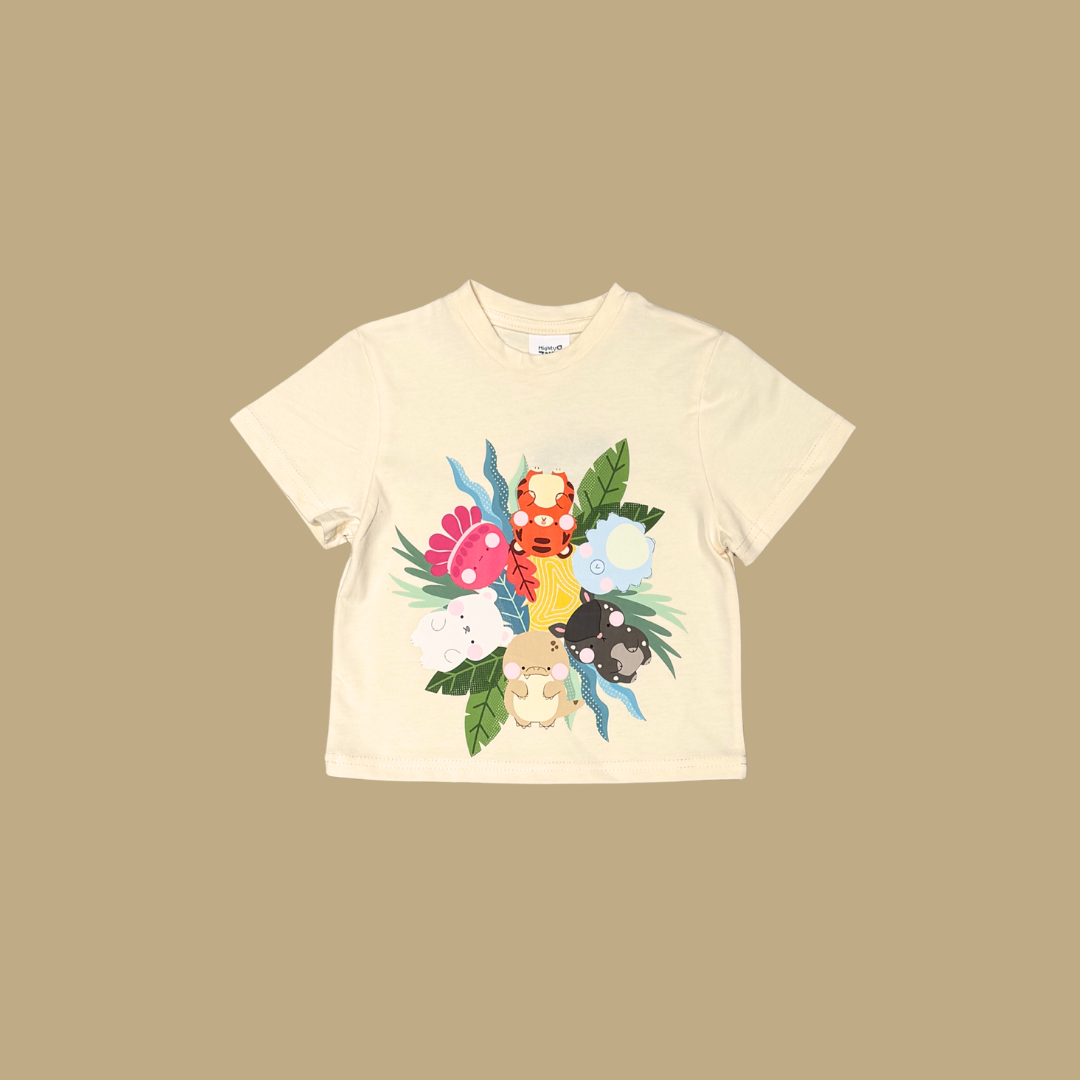 Exploria Mighty Jaxx Circle Collage Kids T-Shirt Cream