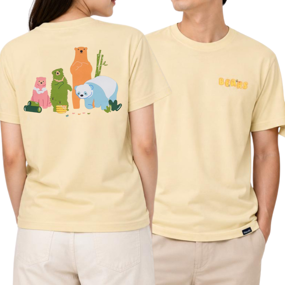 Bear Collage at Back Adult T-Shirt