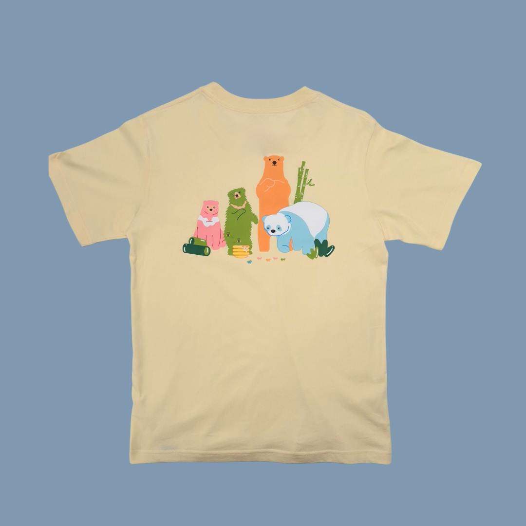 Bear Collage at Back Adult T-Shirt