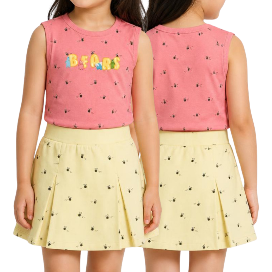 Bee All-Over-Print Girls Skort