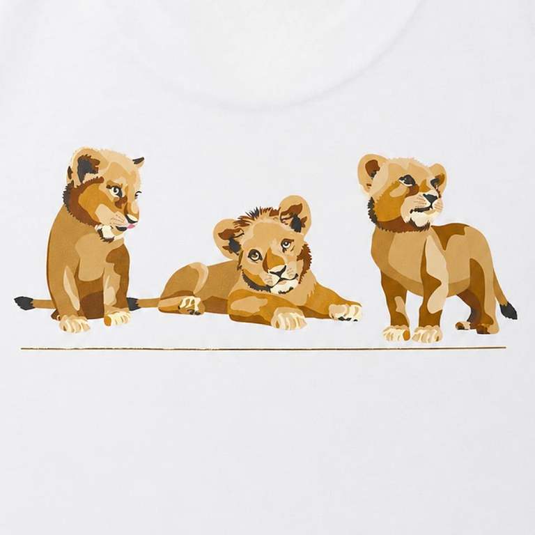 Lion Cubs at Back Adult T-Shirt