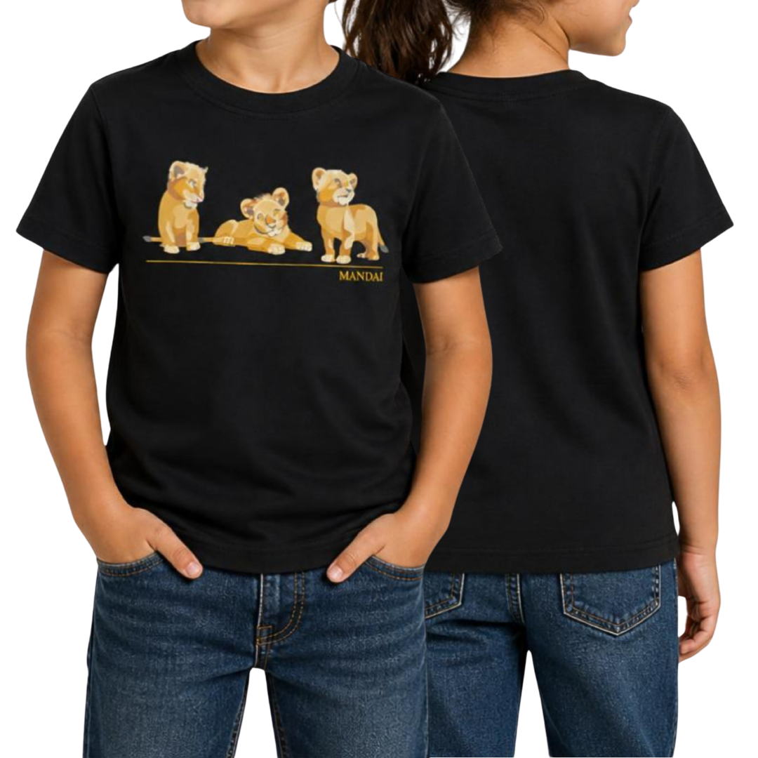 Lion Cubs at Chest Kids T-Shirt