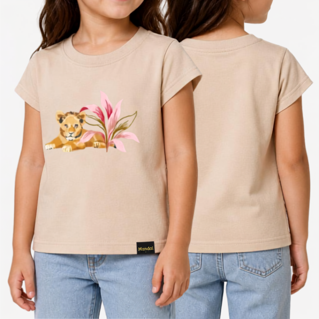 Lion Cub Girls Cap Sleeve T