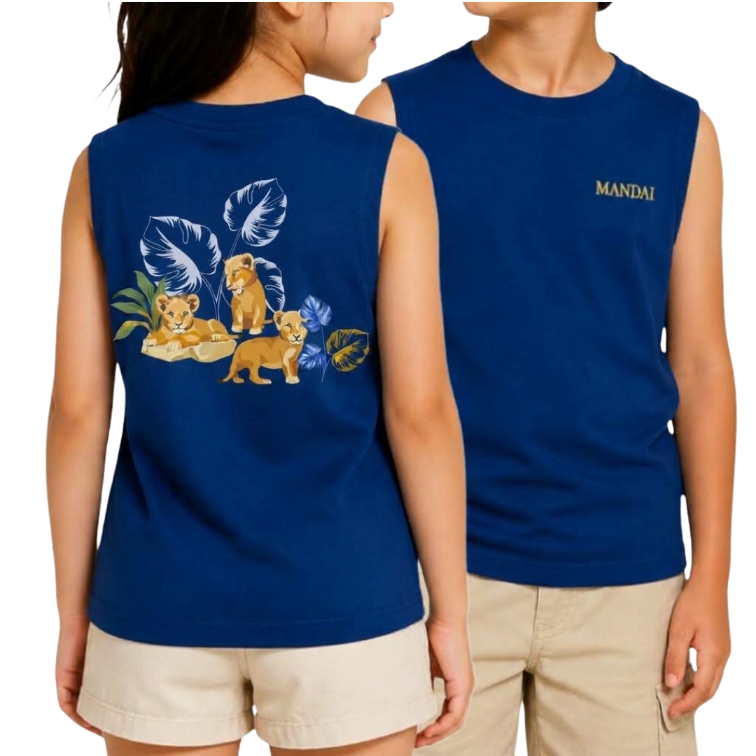 Lion Cubs Collage Kids Tank Top