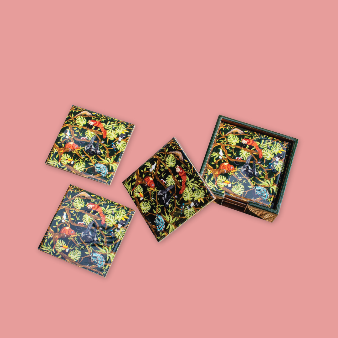 Exclusive Exotic 6 pcs Coaster Set  Singapore Fashion Council MANDAI WILDLIFE RESERVE