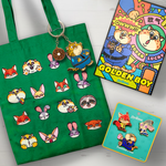 Zootopia 2 Clawhauser Adventure Tote Bag, Notebook, Keychain & Pin – Exclusive Bundle