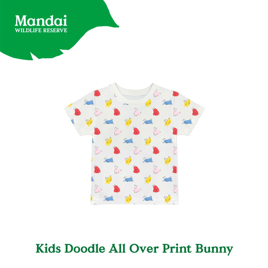 Doodle Bunny Kids Adults Family Unisex T-Shirt Animal All Over Print 100% Cotton Clothing MANDAI WILDLIFE RESERVE