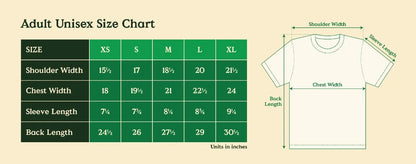 Adult Unisex Size Chart 