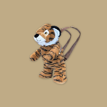 Elephant Rhino Tiger W. Tiger Eco Backpack Stuffed Toy - MANDAI WILDLIFE RESERVE