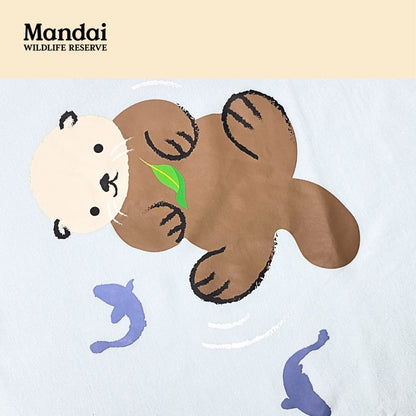 Doodle Series – Otterly Doodlelicious Adult Unisex T-Shirt Otter Float in Water Short Sleeve Top  MANDAI WILDLIFE RESERVE