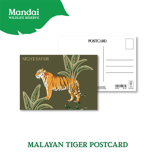 Postcard Panda Red Panda Giraffe White Tiger Elephant Malayan Tiger Mandai Collage Cockatoo  Postcard MANDAI WILDLIFE RESERVE