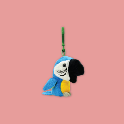 Blue Macaw Plush Keychain