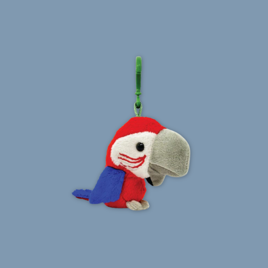 Red Macaw Plush Keychain