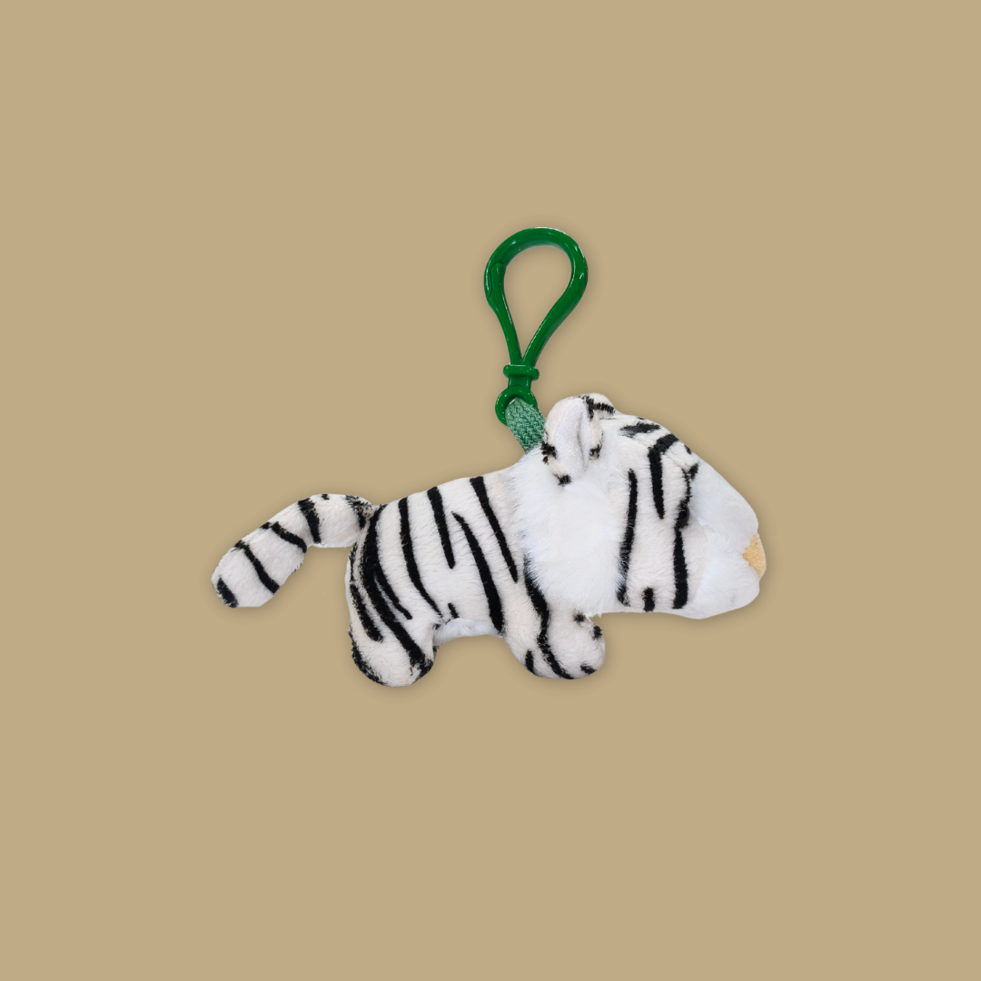 White Tiger Plush Keychain