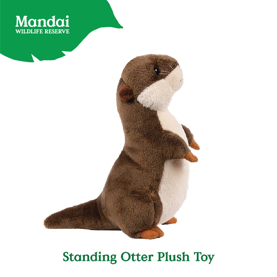 River Otter Standing Otter Beanie Plush Toy Stuffed with Realistic Good Sleeping Buddy MANDAI WILDLIFE RESERVE