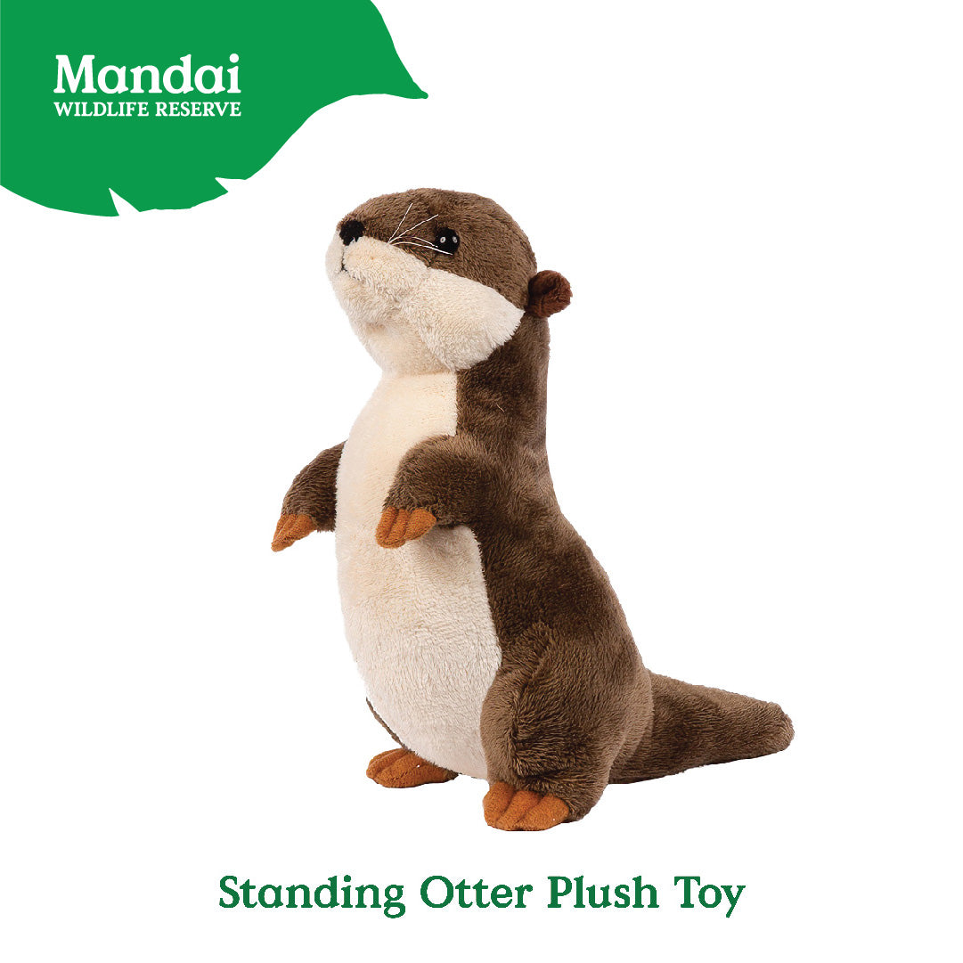 River Otter Standing Otter Beanie Plush Toy Stuffed with Realistic Good Sleeping Buddy MANDAI WILDLIFE RESERVE