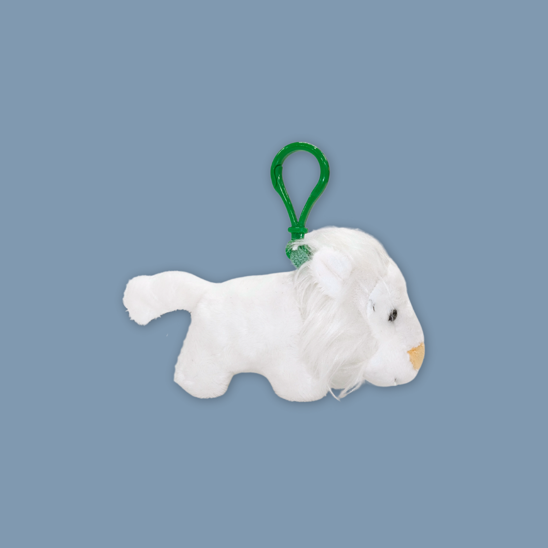 White Lion Plush Keychain