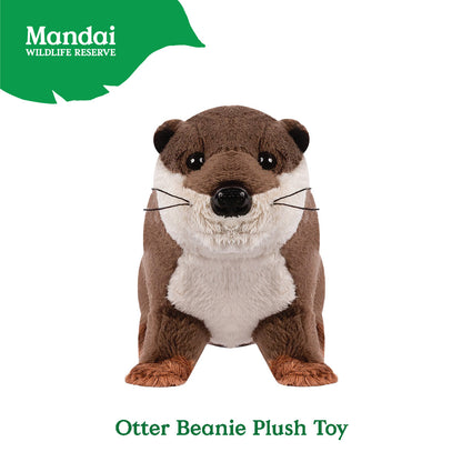 River Otter Standing Otter Beanie Plush Toy Stuffed with Realistic Good Sleeping Buddy MANDAI WILDLIFE RESERVE