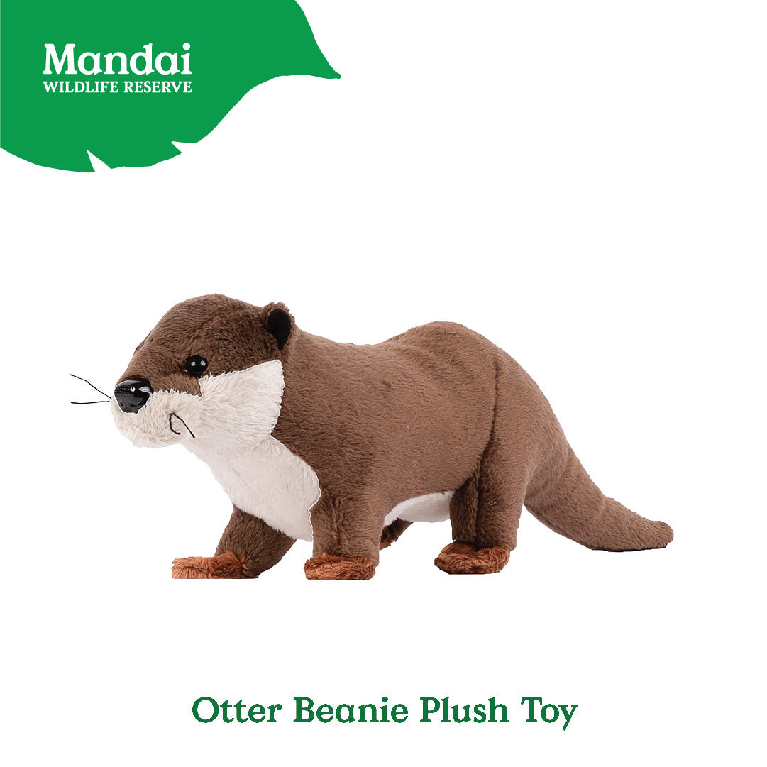 River Otter Standing Otter Beanie Plush Toy Stuffed with Realistic Good Sleeping Buddy MANDAI WILDLIFE RESERVE