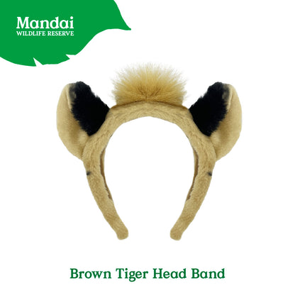 White Tiger Elephant Giraffe Panda Malayan Tiger Fennec Fox Headband Cute Animal 3D Ears Plush Padded Hair Accessories Kids MANDAI WILDLIFE RESERVE