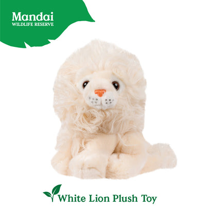 Lion White Lion  Beanie  Plush Toy Stuffed Animal Realistic Details Textures Good Sleeping Buddy MANDAI WILDLIFE RESERVE