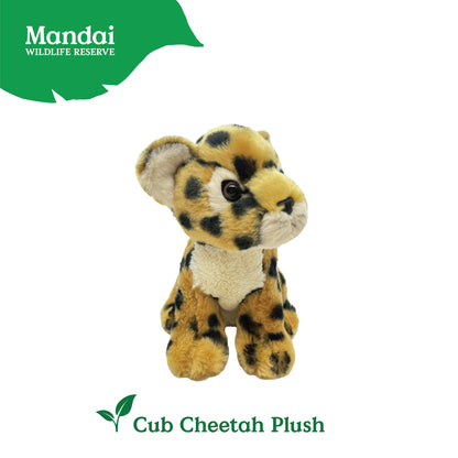 Cub Cheetah Plush 7" Animal Stuffed Toys 100% Recycled Polyester MANDAI WILDLIFE RESERVE