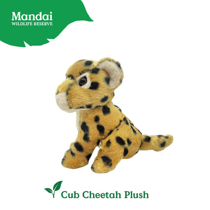 Cub Cheetah Plush 7" Animal Stuffed Toys 100% Recycled Polyester MANDAI WILDLIFE RESERVE