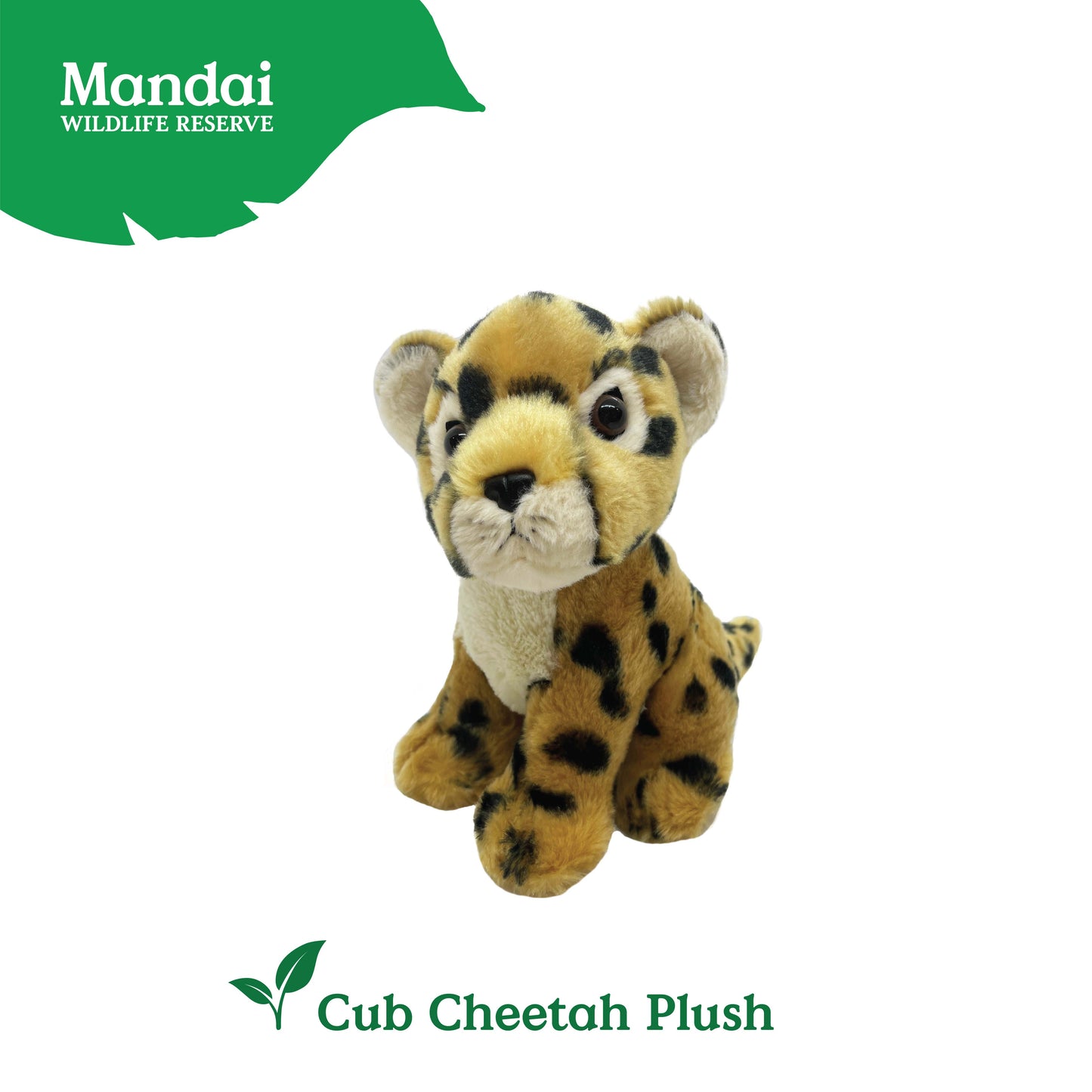 Cub Cheetah Plush 7" Animal Stuffed Toys 100% Recycled Polyester MANDAI WILDLIFE RESERVE