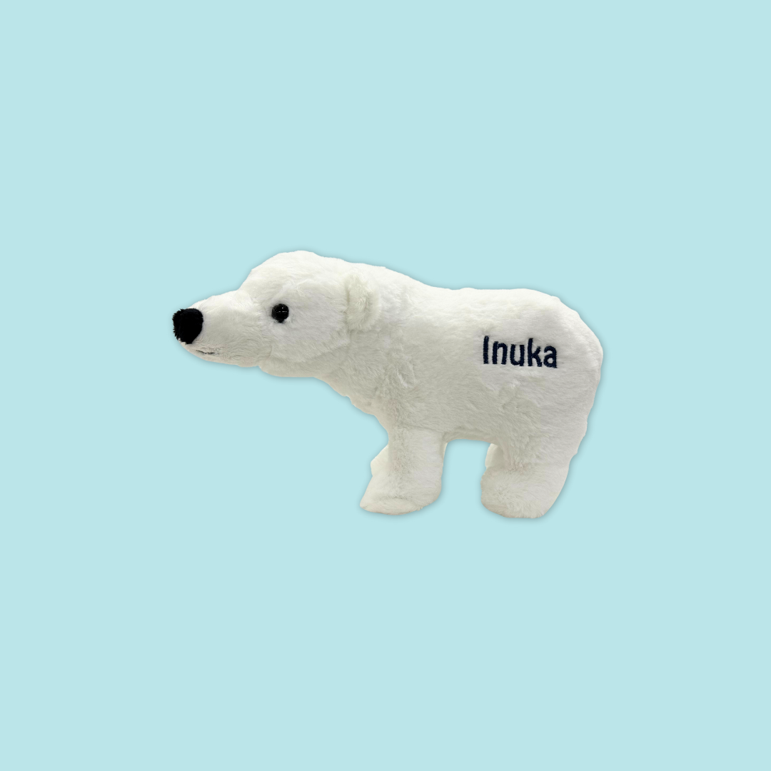 Inuka Polar Bear Plush Toy Stuffed with Realistic Details Textures Good Sleeping Buddy MANDAI WILDLIFE RESERVE