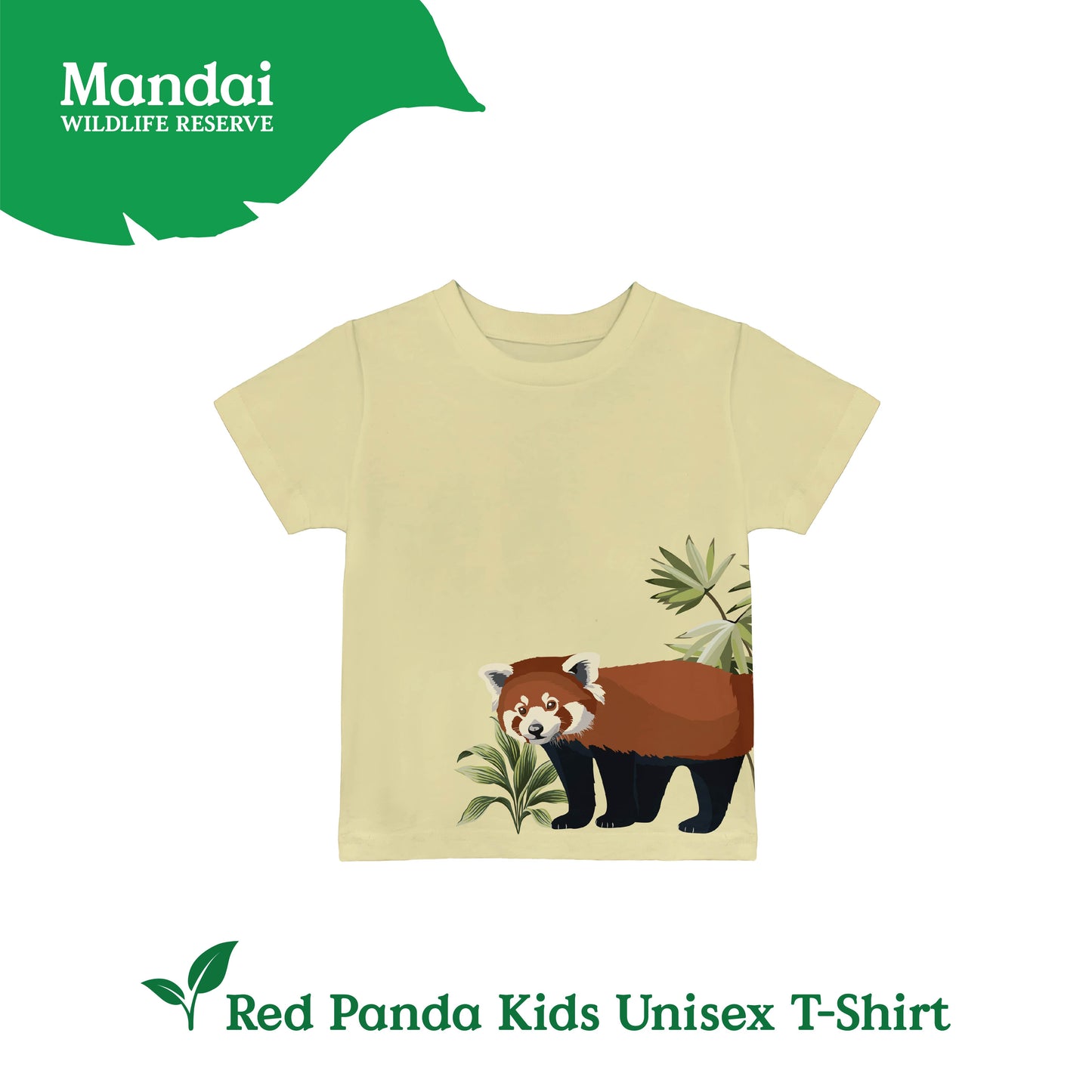 Red Panda Kids Unisex T-Shirt Organic Cotton MANDAI WILDLIFE RESERVE