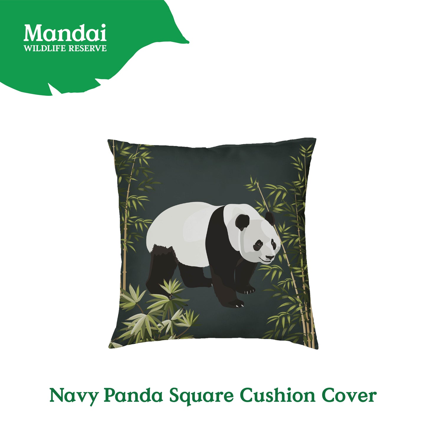 Panda Square Cushion Cover 