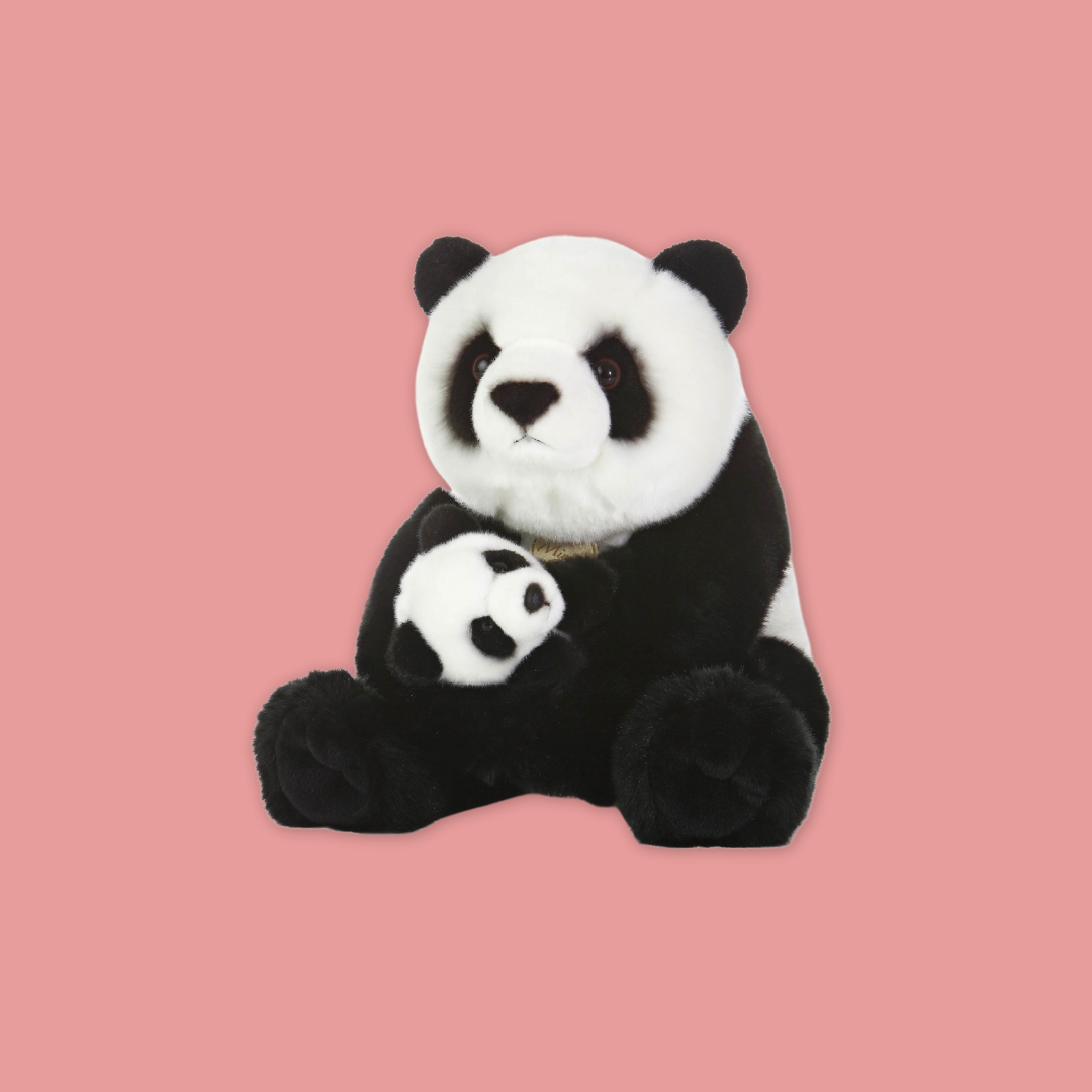Panda Mom And Babay Plush 12"