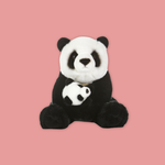 Panda Mom And Baby Plush 12"