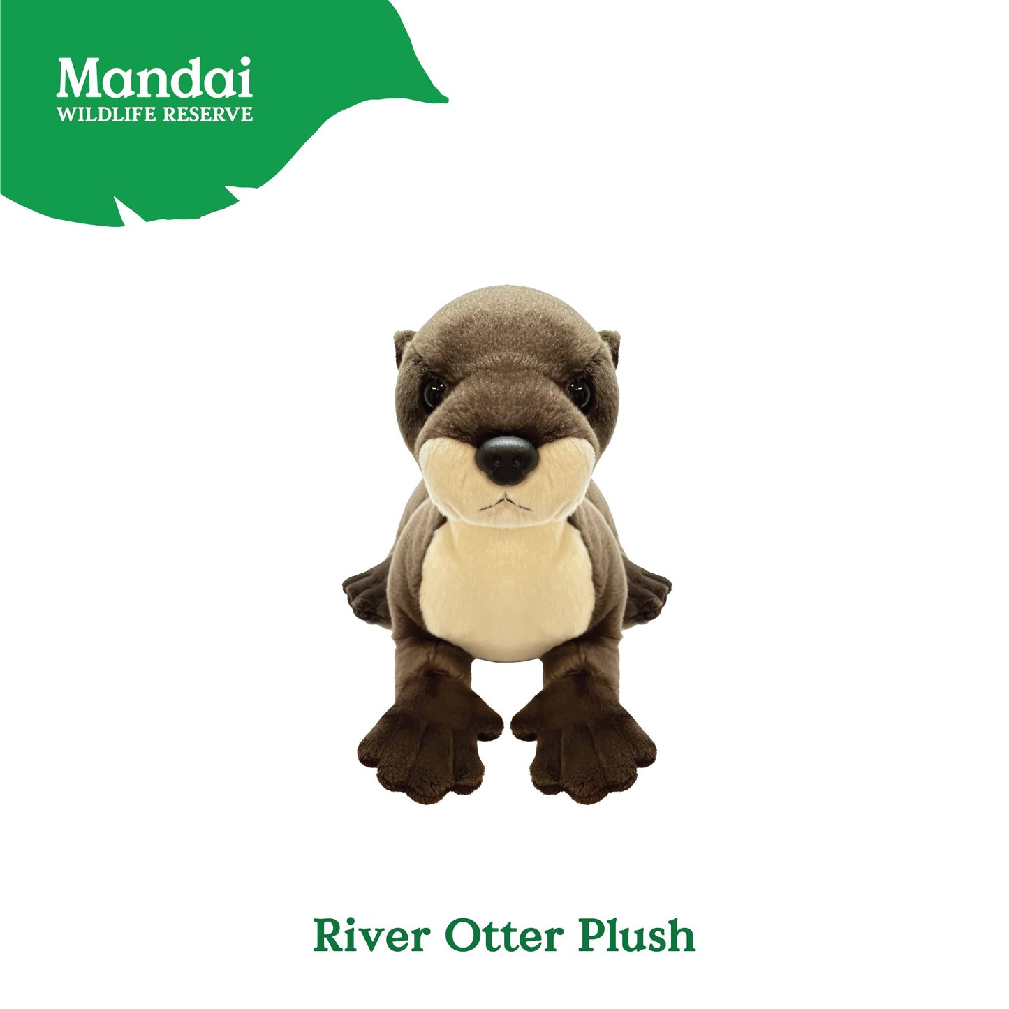 River Otter Standing Otter Beanie Plush Toy Stuffed with Realistic Good Sleeping Buddy MANDAI WILDLIFE RESERVE